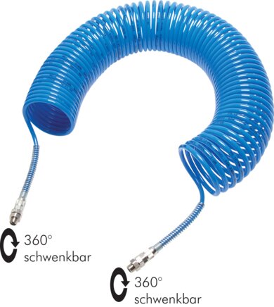 Exemplary representation: Polyamide spiral hose (axial outlet)